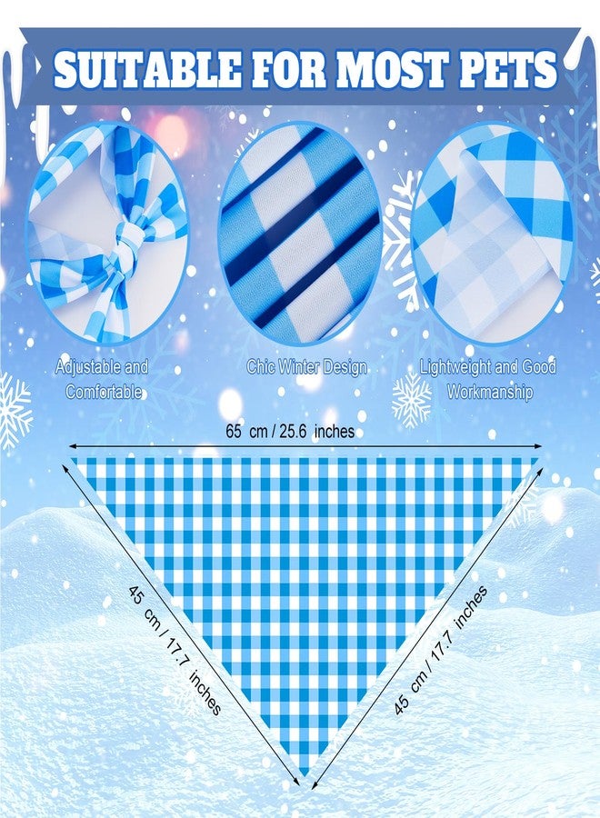 Abbylike 100 Pcs Winter Plaid Dog Bandanas Bulk Blue Checkered Bandanas for Dogs Triangle Kerchief Bibs Scarf Set for Pet Winter Party Costume Photo Props Accessories Pet Shops, 25 Styles - Image 3